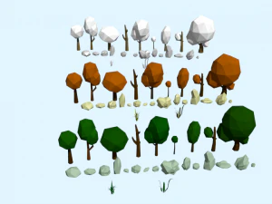 low poly nature collection 3D Model