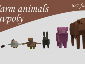 rigged farm animals 3D Модель