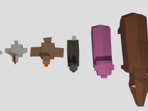 rigged farm animals Model 3D