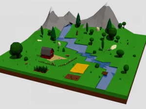 paysage agricole Modèle 3D