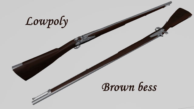 brown bess flintlock musket 3D Model .c4d .max .obj .3ds .fbx .stl .blend 