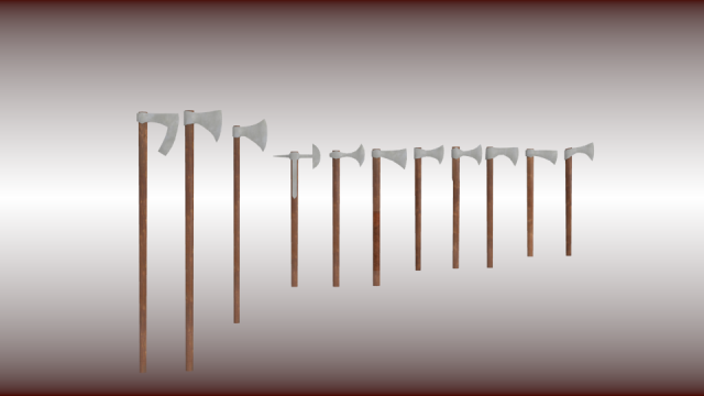 battle ax collection Model 3D .c4d .max .obj .3ds .fbx .stl .blend 