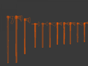 battle ax collection Model 3D