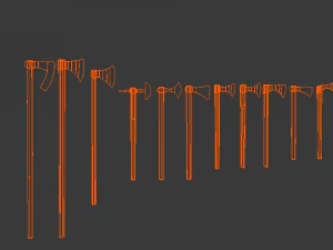 koleksi kapak perang Model 3D