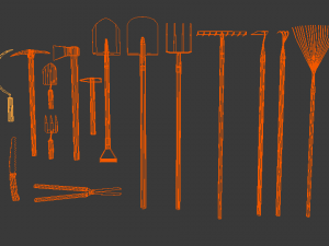 garden tools Modelo 3D