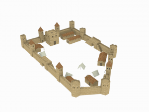 castle constructions and example object 3D मॉडल