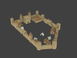 castle constructions and example object 3D Model