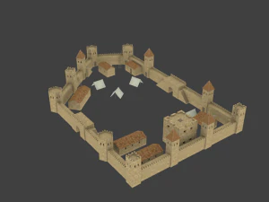 castle constructions and example object 3D Model