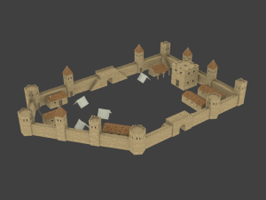 castle constructions and example object 3D मॉडल