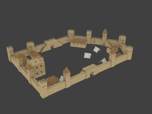 castle constructions and example object 3D Model