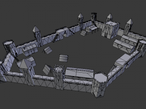castle constructions and example object 3D मॉडल