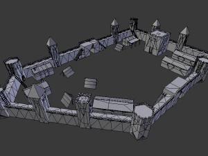 castle constructions and example object 3D Model