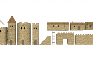 castle constructions and example object 3D मॉडल