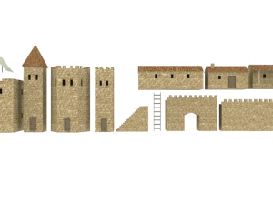castle constructions and example object 3D Model