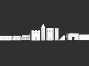 castle constructions and example object 3D Model