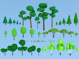 nature collection lowpoly Modèle 3D