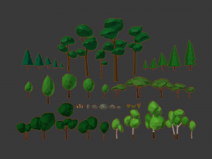 nature collection lowpoly Modèle 3D