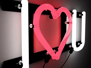 neon sign i love you 3D Model