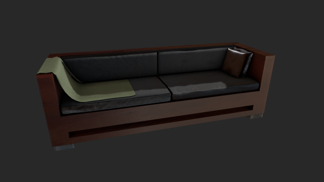 wooden sofa Model 3D .c4d .max .obj .3ds .fbx .stl .blend 