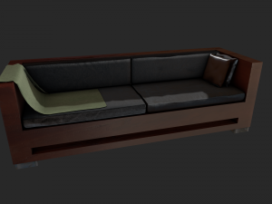 wooden sofa Model 3D