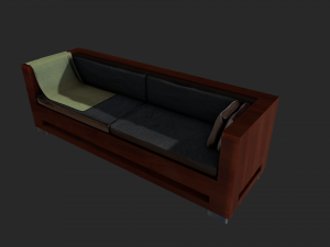 wooden sofa Model 3D