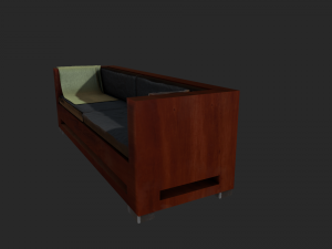 wooden sofa Model 3D