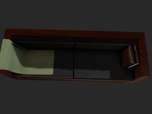 wooden sofa Model 3D