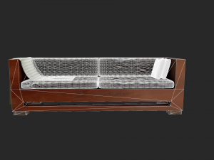 wooden sofa Model 3D