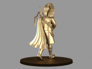 bagpiper fat manin gold color Model 3D