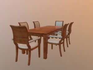 ensemble de salle &agrave; manger Modèle 3D