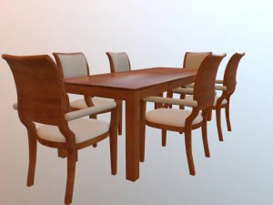 ensemble de salle &agrave; manger Modèle 3D