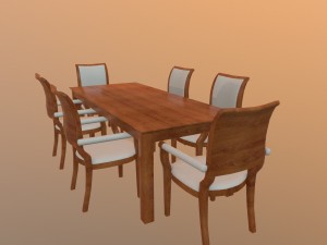 dinning set 3D मॉडल