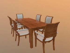 ensemble de salle &agrave; manger Modèle 3D