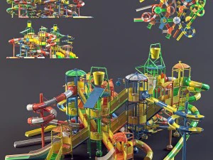 горки в аквапарке1 3D Модель