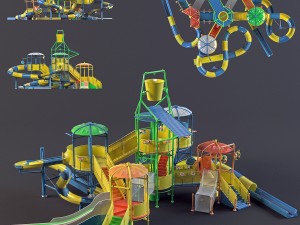 water park slides2 3D Model