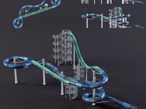 water park slides4 3D Model