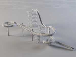 water park slides4 3D Model