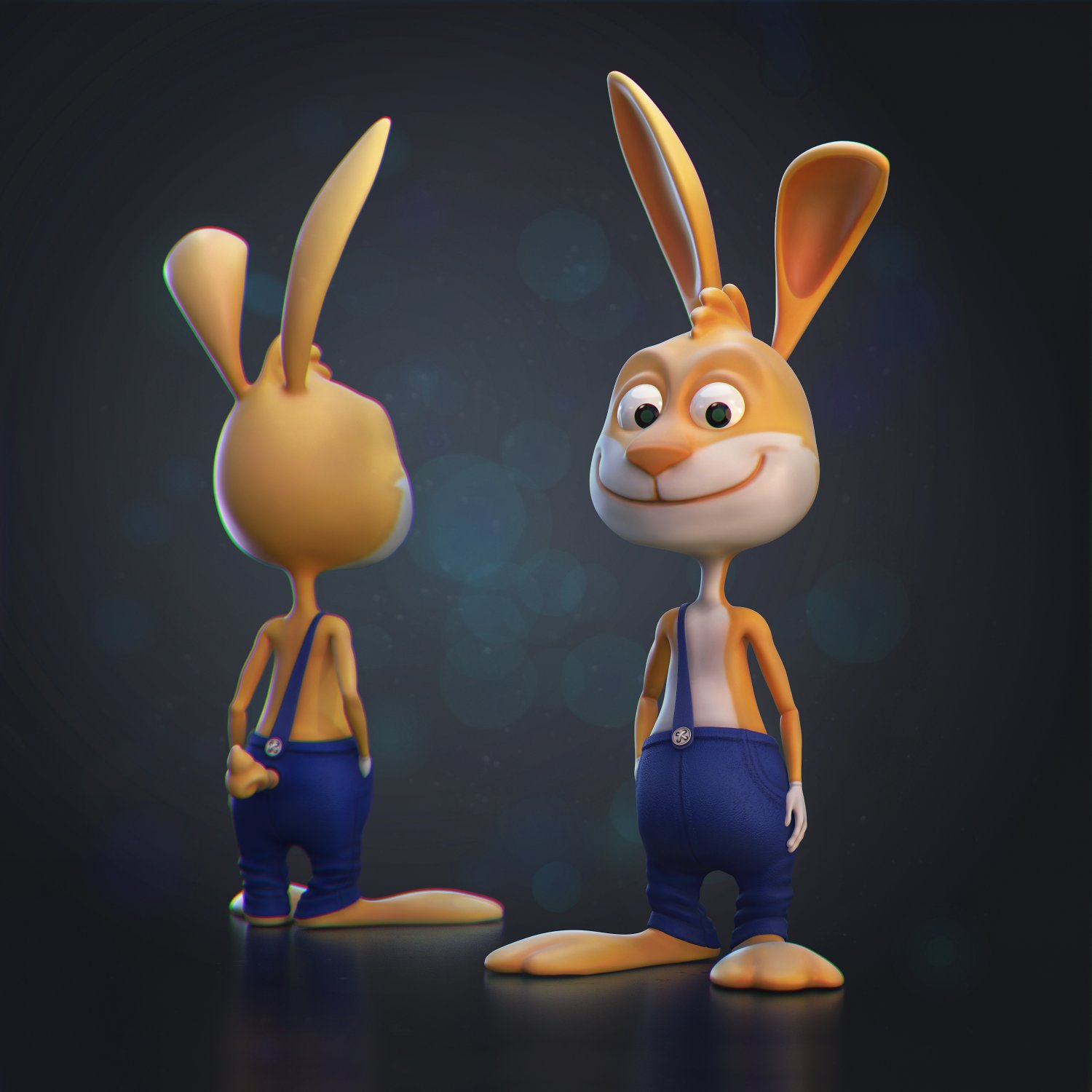 rabbit 3D Model in Cartoon 3DExport rabbit 3D Model in Cartoon 3DExport