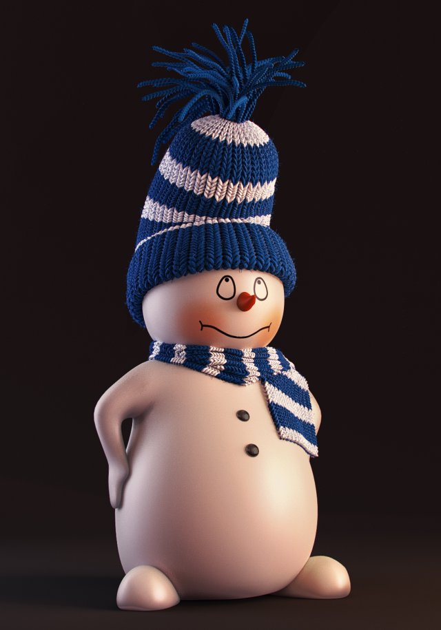 snowman 3D Model .c4d .max .obj .3ds .fbx .stl .blend 