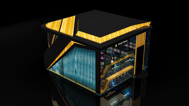 book store 3Dモデル .c4d .max .obj .3ds .fbx .stl .blend 