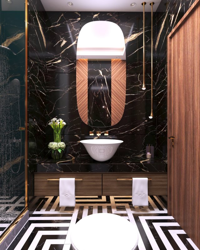 luxurious bathroom 3D मॉडल .c4d .max .obj .3ds .fbx .stl .blend