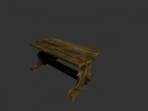 old wood chair old wood table old wood tabouret 3D Model