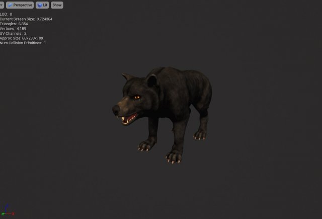 wolf Model 3D .c4d .max .obj .3ds .fbx .stl .blend 