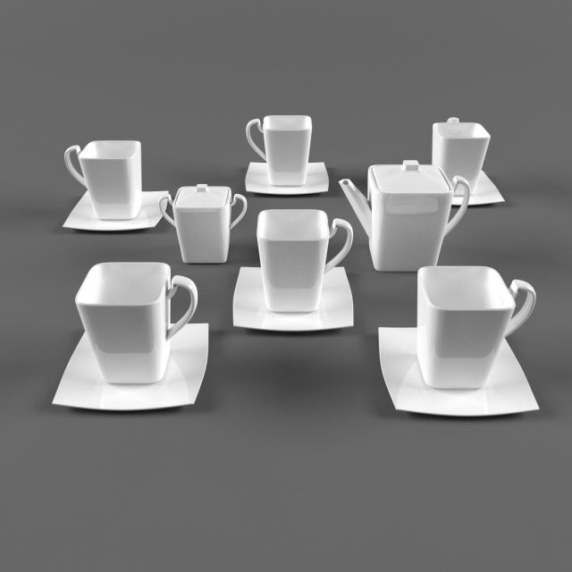 coffee set Modèle 3D .c4d .max .obj .3ds .fbx .stl .blend