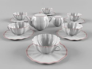 service &agrave; th&eacute; pour six Modèle 3D