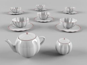 tea set for six 3D Model