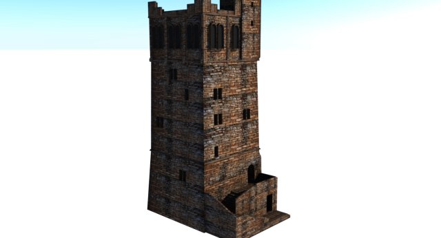 castle tower 3D Модель .c4d .max .obj .3ds .fbx .stl .blend 