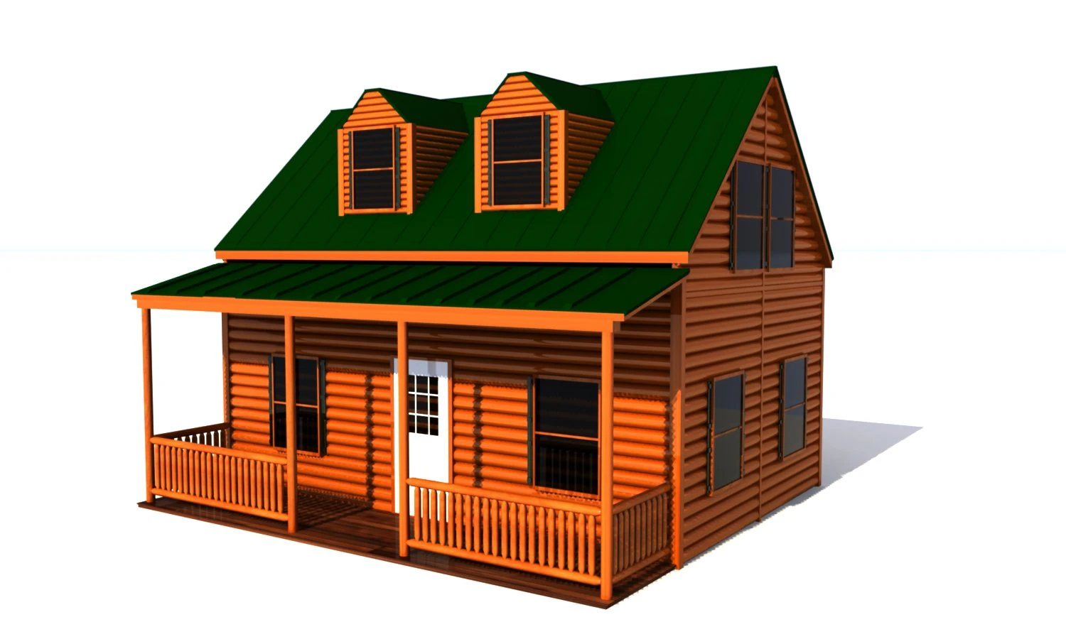 wood house 3D Model .c4d .max .obj .3ds .fbx .stl .blend