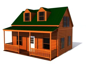 casa de madeira Modelo 3D