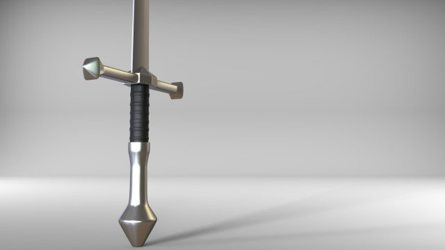 steel sword 3D Модель .c4d .max .obj .3ds .fbx .stl .blend 